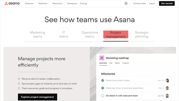 Asana project management software Asana project management software