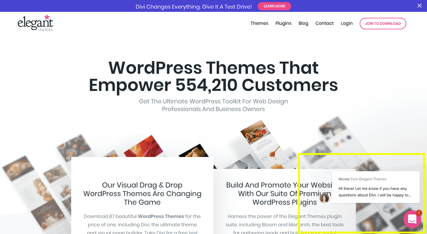 Elegant Themes Live Chat