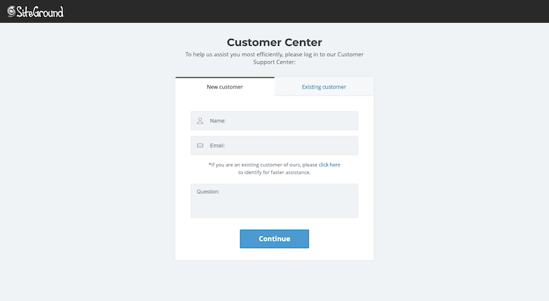 SiteGround Customer Center