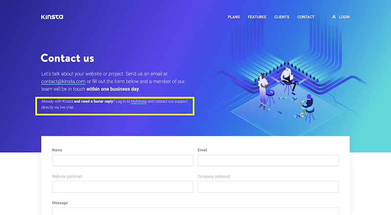 Kinsta Live Chat