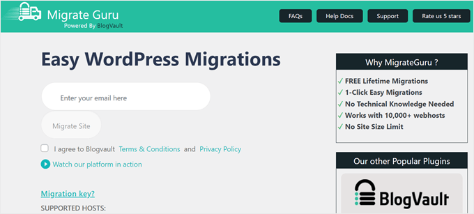 BlogVault's Migrate Guru plugin BlogVault's Migrate Guru plugin
