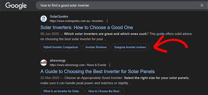 Table of Contents in rich snippets