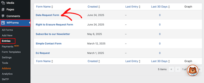 Managing data erasure requests in the WordPress dashboard Managing data erasure requests in the WordPress dashboard