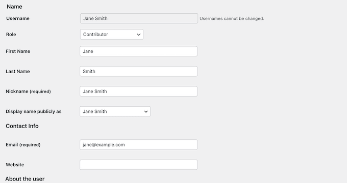 How to update a user's profile in the WordPress dashboard How to update a user's profile in the WordPress dashboard