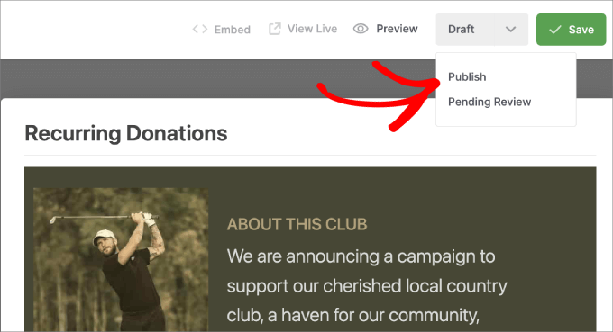 publish recurring donations form charitable publish recurring donations form charitable