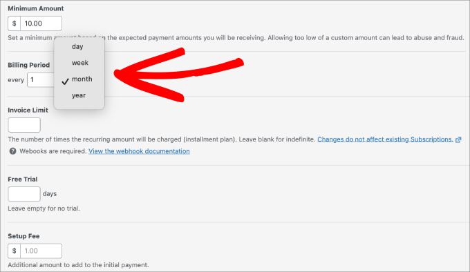 billing period in wp simple pay billing period in wp simple pay
