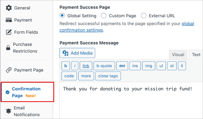confirmation page wp simple pay confirmation page wp simple pay