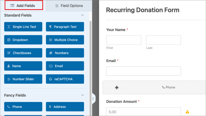 add fields in wpforms add fields in wpforms