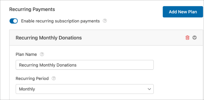 recurring monthly period wpforms recurring monthly period wpforms