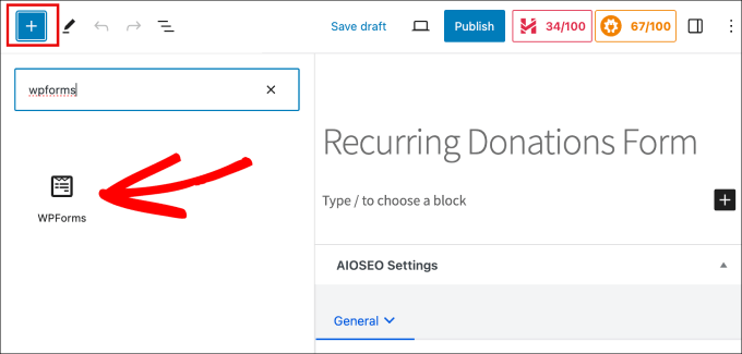 add wpforms block add wpforms block