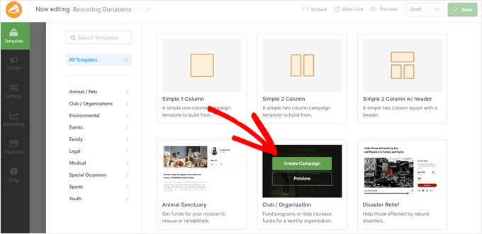 Create campaign from template in Charitable Create campaign from template in Charitable
