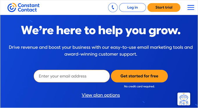 Constant Contact's homepage Constant Contact's homepage