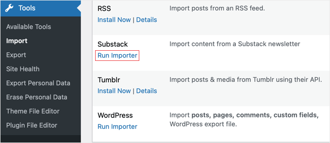 Run the Substack Importer Run the Substack Importer