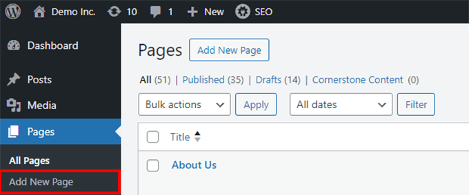 Add new page Add new page