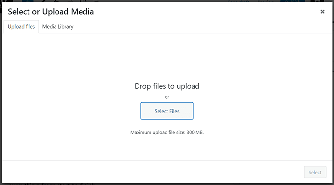 upload file to the media library upload file to the media library