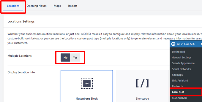 Adding business location information Adding business location information