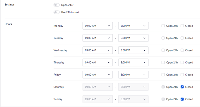 Add business hours in AIOSEO Add business hours in AIOSEO