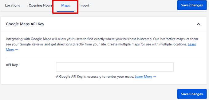 Enter Google Maps API key Enter Google Maps API key