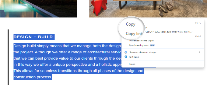 Copy the text from business profile site Copy the text from business profile site