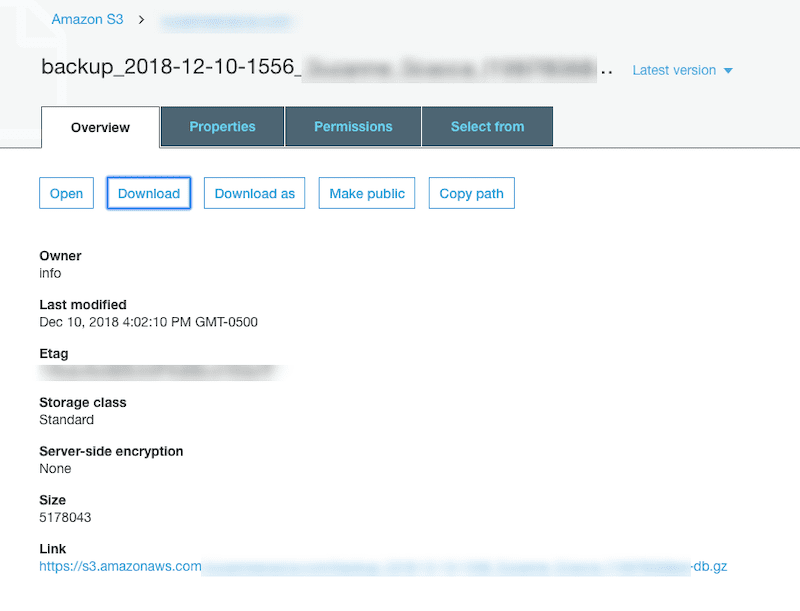 S3 Backup File