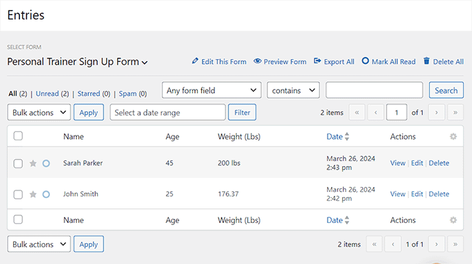 View the training services form details View the training services form details
