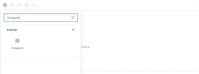 Gutenberg Instagram Embed