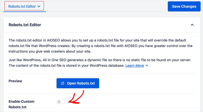 AIOSEO Robots.txt Editor Tool AIOSEO Robots.txt Editor Tool