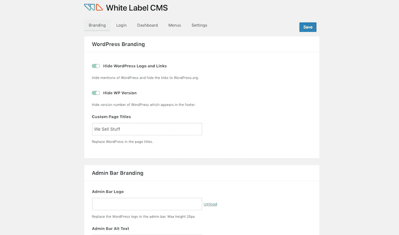 White Label CMS Branding