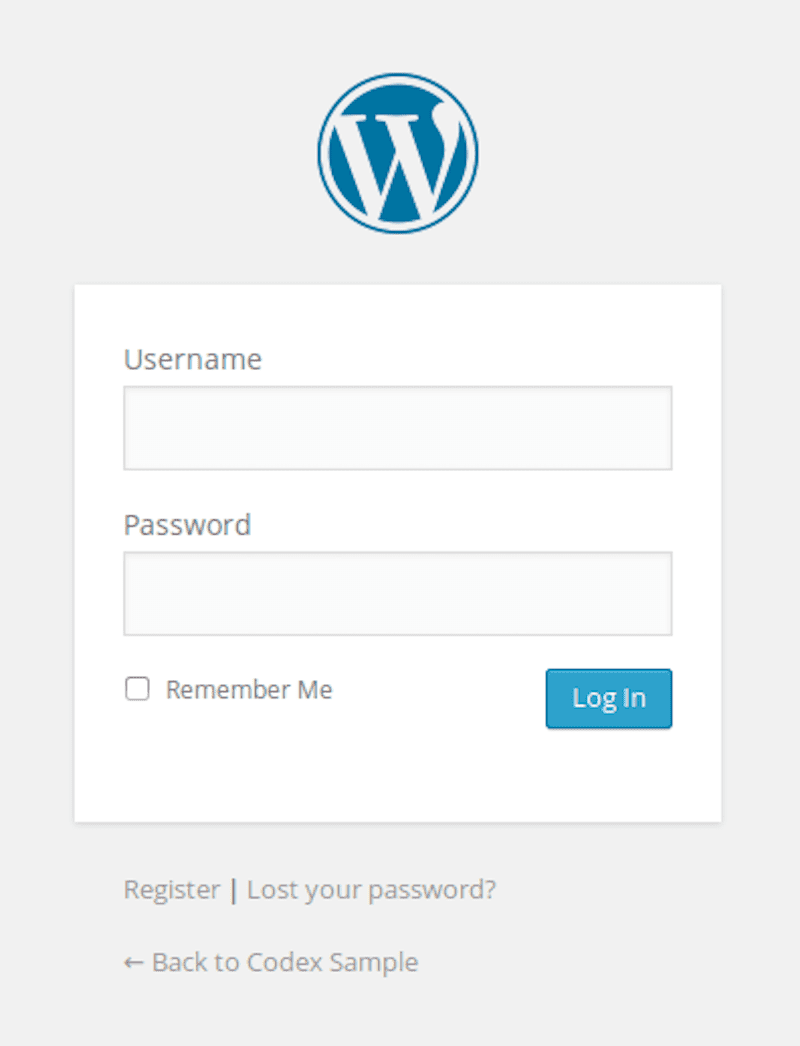 WordPress Login Form