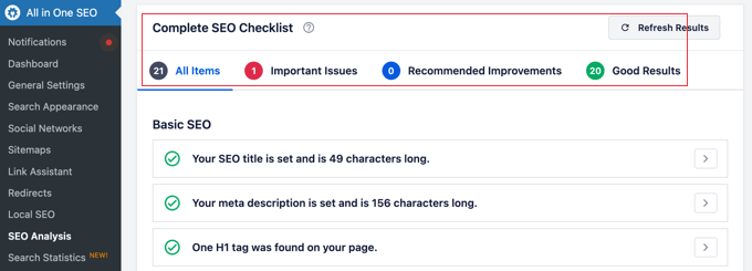 Complete SEO Checklist in AIOSEO Complete SEO Checklist in AIOSEO