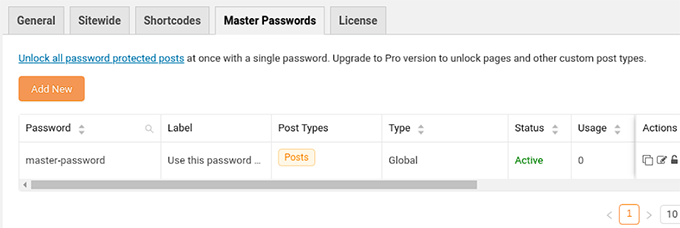 Master password feature Master password feature