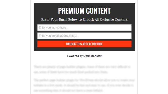 Content locking OptinMonster Content locking OptinMonster