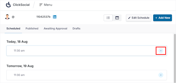 Add a WordPress post to schedule Add a WordPress post to schedule