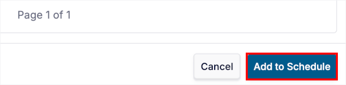 The Add to Schedule button The Add to Schedule button