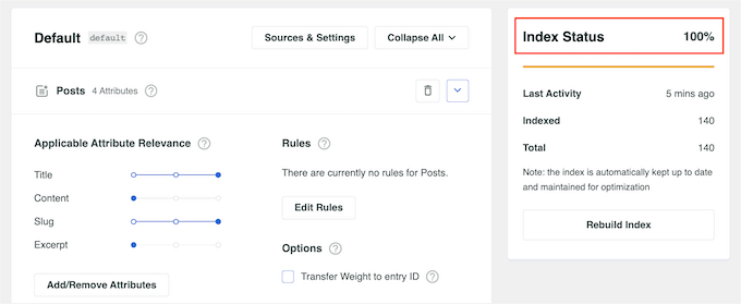 Rebuilding your WordPress search index