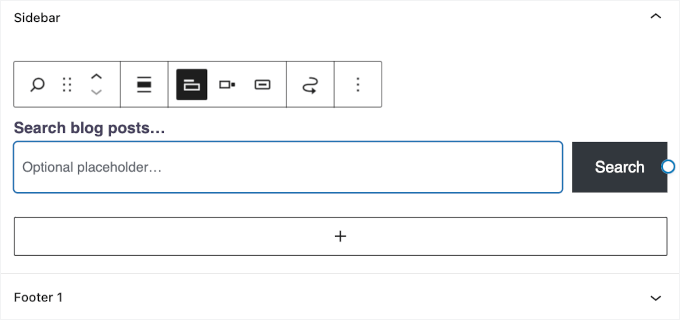 Editing the search widget label
