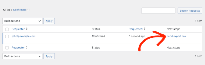 How to send a personal information export link to your users How to send a personal information export link to your users