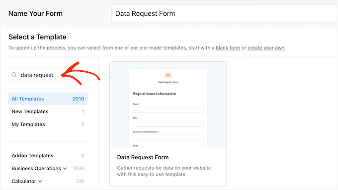 How to select one of WPForms' ready-made form templates How to select one of WPForms' ready-made form templates