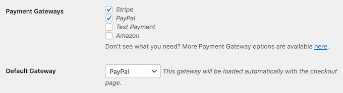 default-payment-methods Choose a default payment method