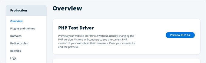 The PHP Test Driver feature in WP Engine The PHP Test Driver feature in WP Engine