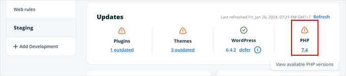 Changing the PHP version in WP Engine Changing the PHP version in WP Engine
