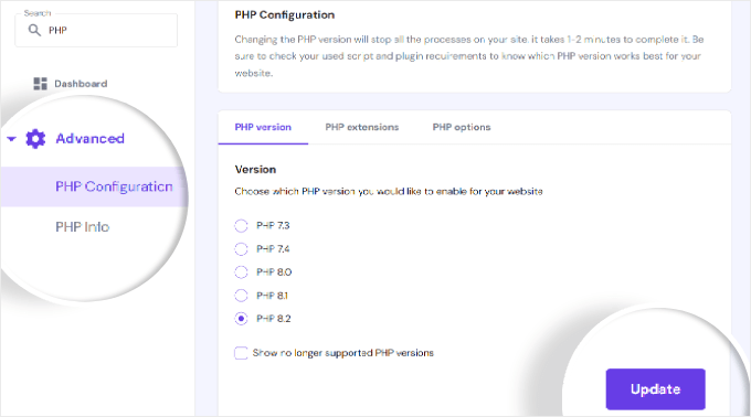 Updating PHP version in Hostinger Updating PHP version in Hostinger