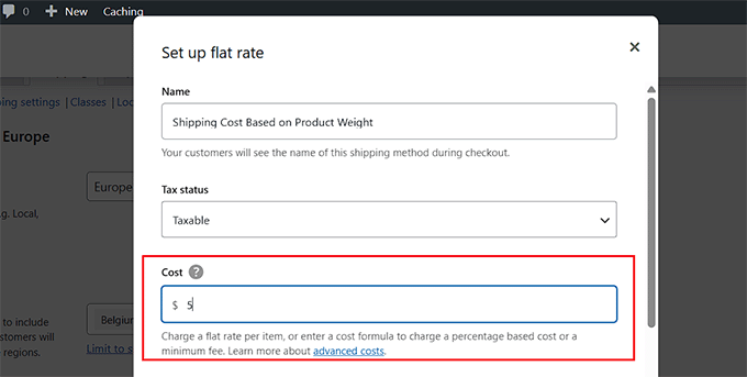 Add a default shipping cost