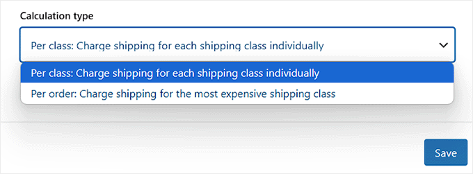 Configure calculation type