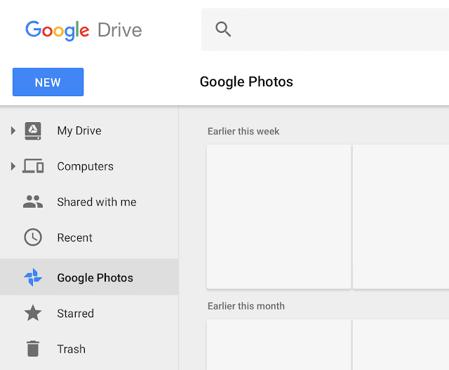 Google Drive sidebar