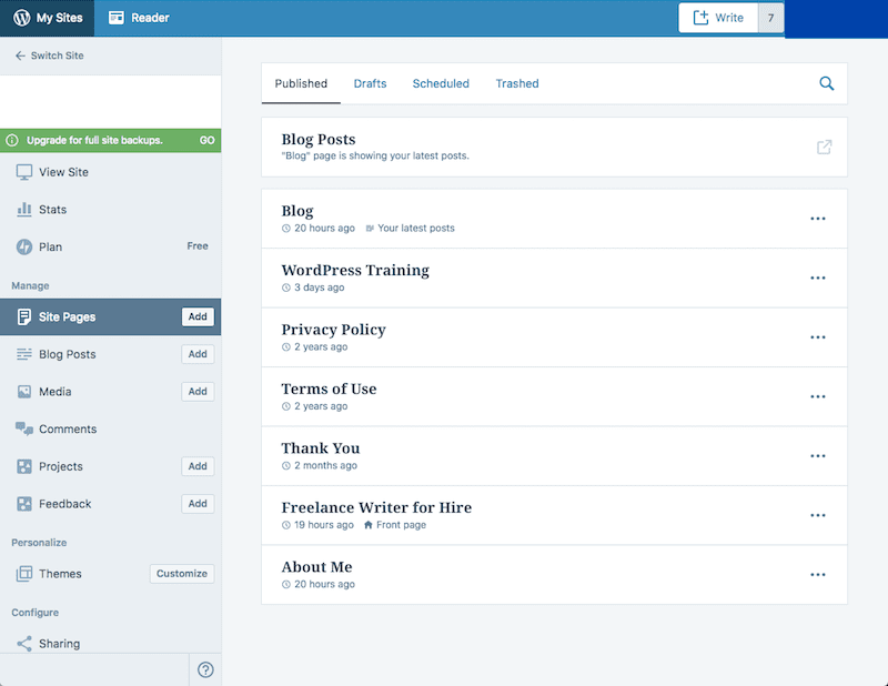 Site Pages