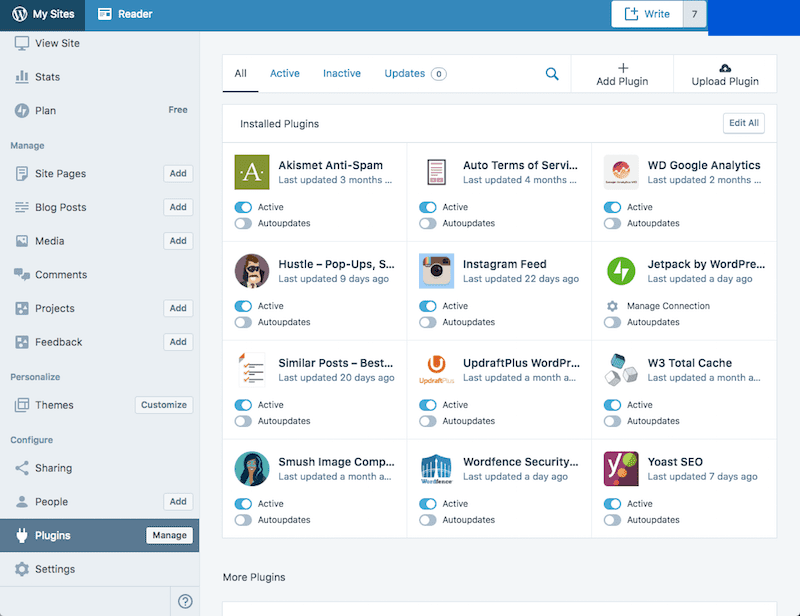 Manage plugins