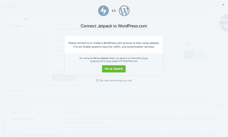 Connect Jetpack to WP