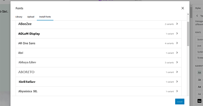 Browse and select Google Fonts Browse and select Google Fonts