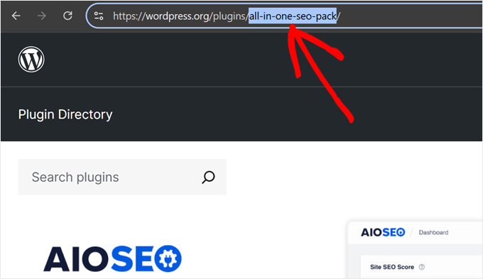 The free AIOSEO plugin URL